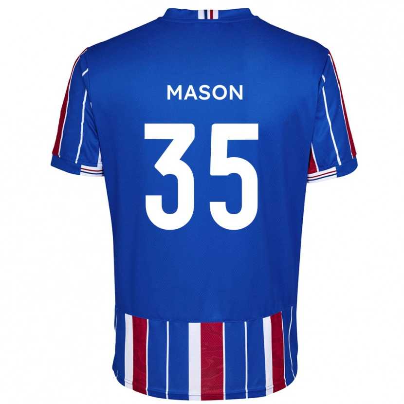 Danxen Mænd Seb Mason #35 Blå Rød Hvid Hjemmebane Spillertrøjer 2025/26 Trøje T-Shirt