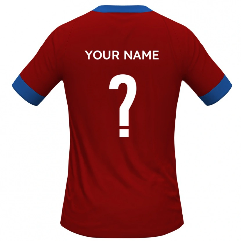 Danxen Mænd Dit Navn #0 Rød Blå Hjemmebane Spillertrøjer 2025/26 Trøje T-Shirt