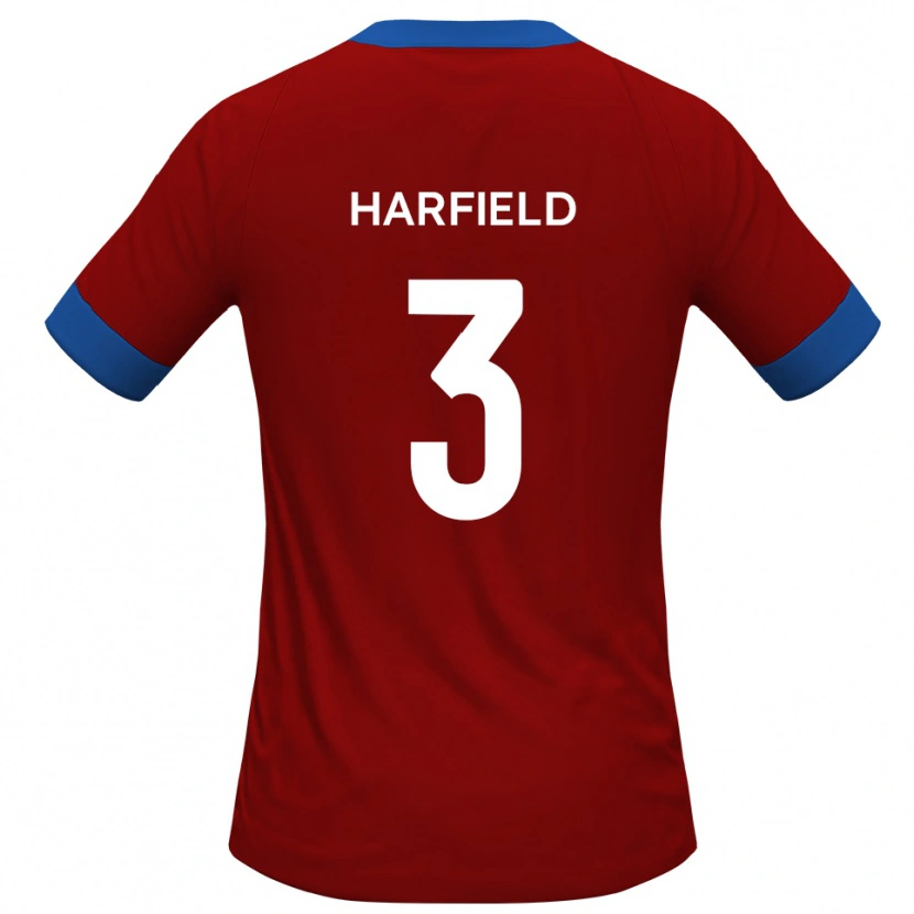 Danxen Mænd Ollie Harfield #3 Rød Blå Hjemmebane Spillertrøjer 2025/26 Trøje T-Shirt