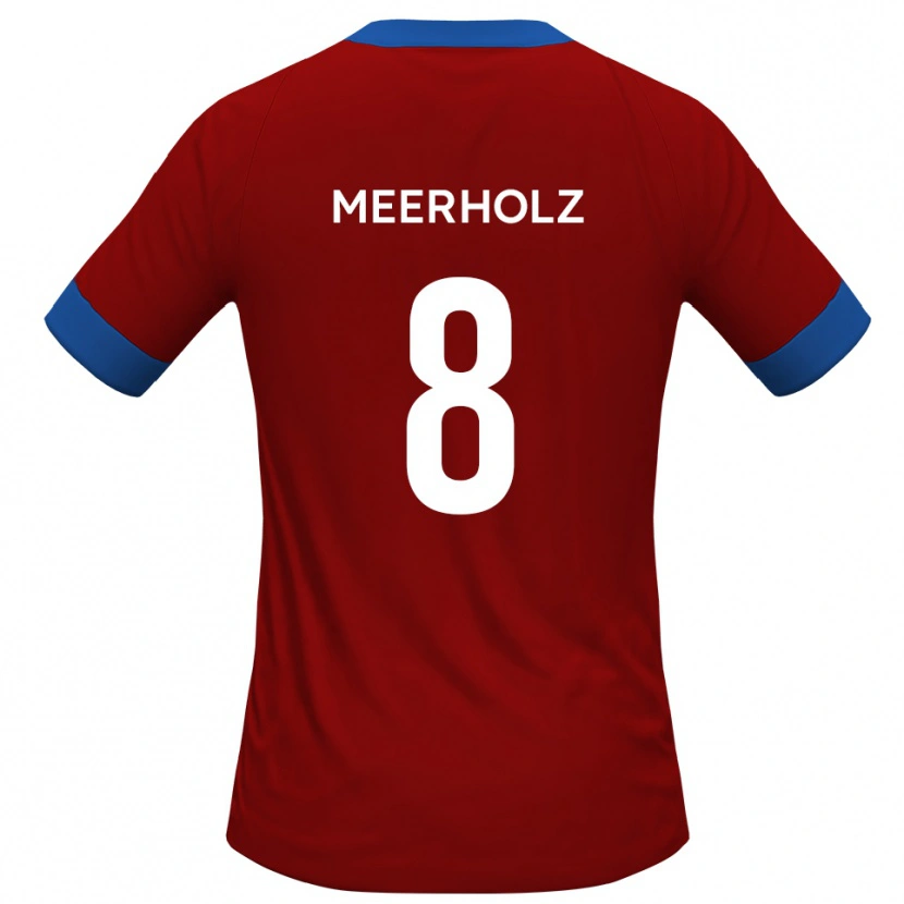 Danxen Mænd Jed Meerholz #8 Rød Blå Hjemmebane Spillertrøjer 2025/26 Trøje T-Shirt