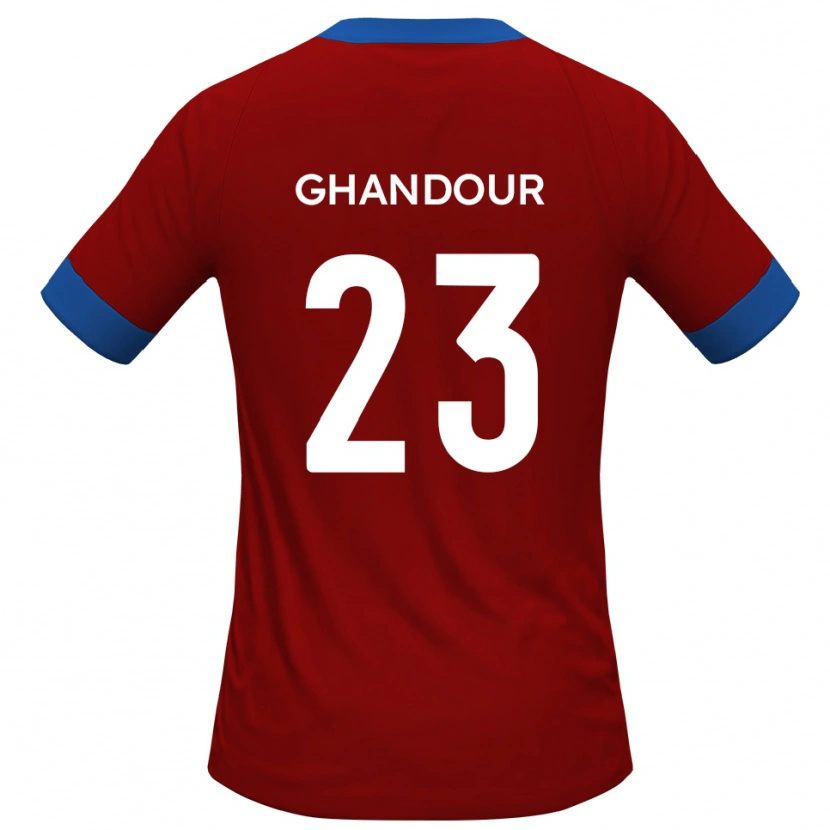 Danxen Mænd Hady Ghandour #23 Rød Blå Hjemmebane Spillertrøjer 2025/26 Trøje T-Shirt