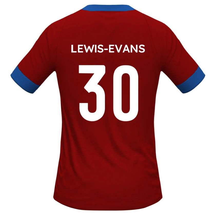 Danxen Mænd Joe Lewis-Evans #30 Rød Blå Hjemmebane Spillertrøjer 2025/26 Trøje T-Shirt