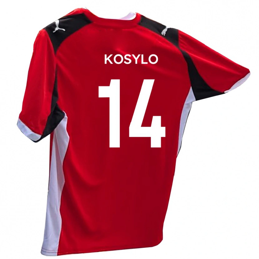 Danxen Mænd Matty Kosylo #14 Rød Hvid Hjemmebane Spillertrøjer 2025/26 Trøje T-Shirt
