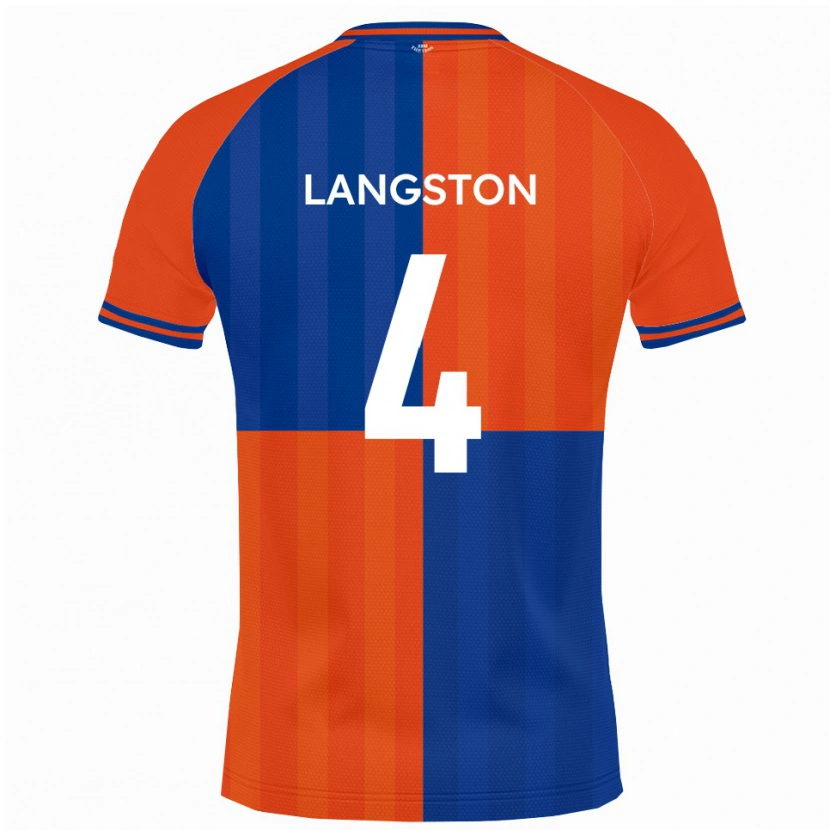 Danxen Mænd George Langston #4 Orange Kongeblå Hjemmebane Spillertrøjer 2025/26 Trøje T-Shirt