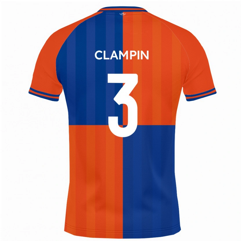 Danxen Mænd Ryan Clampin #3 Orange Kongeblå Hjemmebane Spillertrøjer 2025/26 Trøje T-Shirt