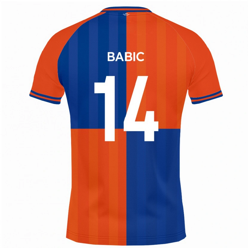 Danxen Mænd Goran Babic #14 Orange Kongeblå Hjemmebane Spillertrøjer 2025/26 Trøje T-Shirt