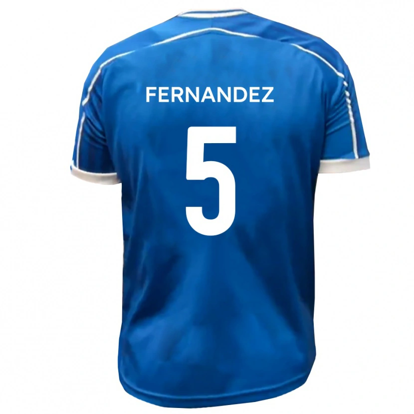 Danxen Mænd Luis Fernandez #5 Blå Hvid Hjemmebane Spillertrøjer 2025/26 Trøje T-Shirt