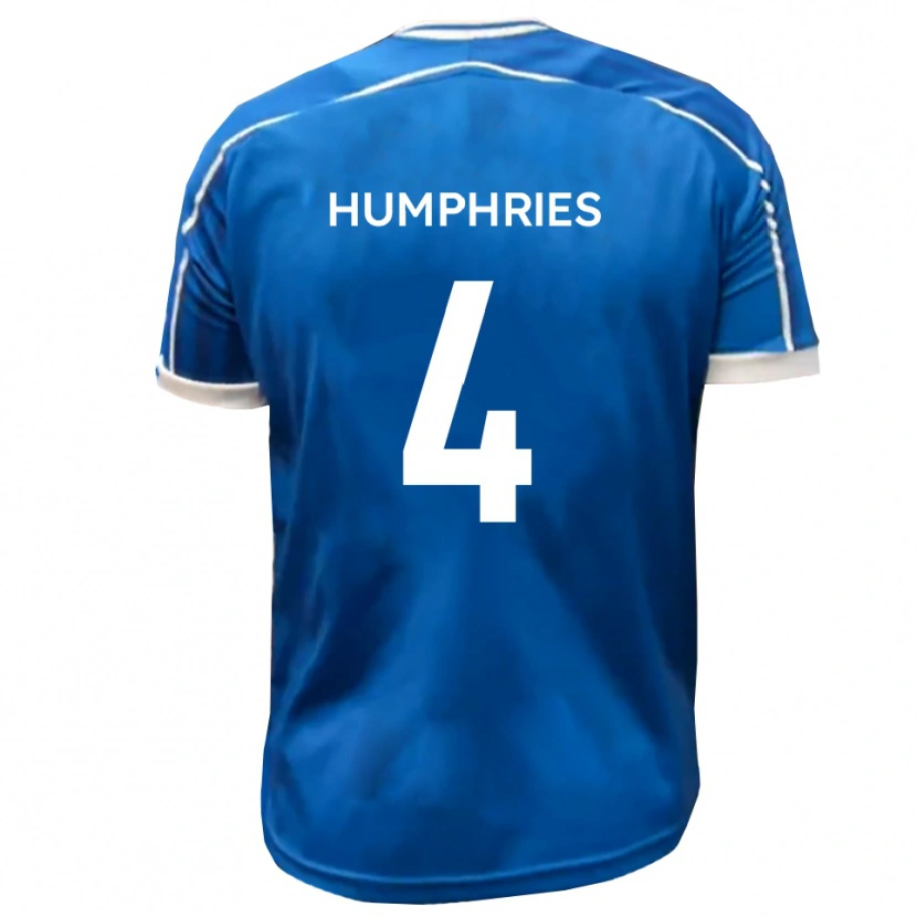 Danxen Mænd Lloyd Humphries #4 Blå Hvid Hjemmebane Spillertrøjer 2025/26 Trøje T-Shirt
