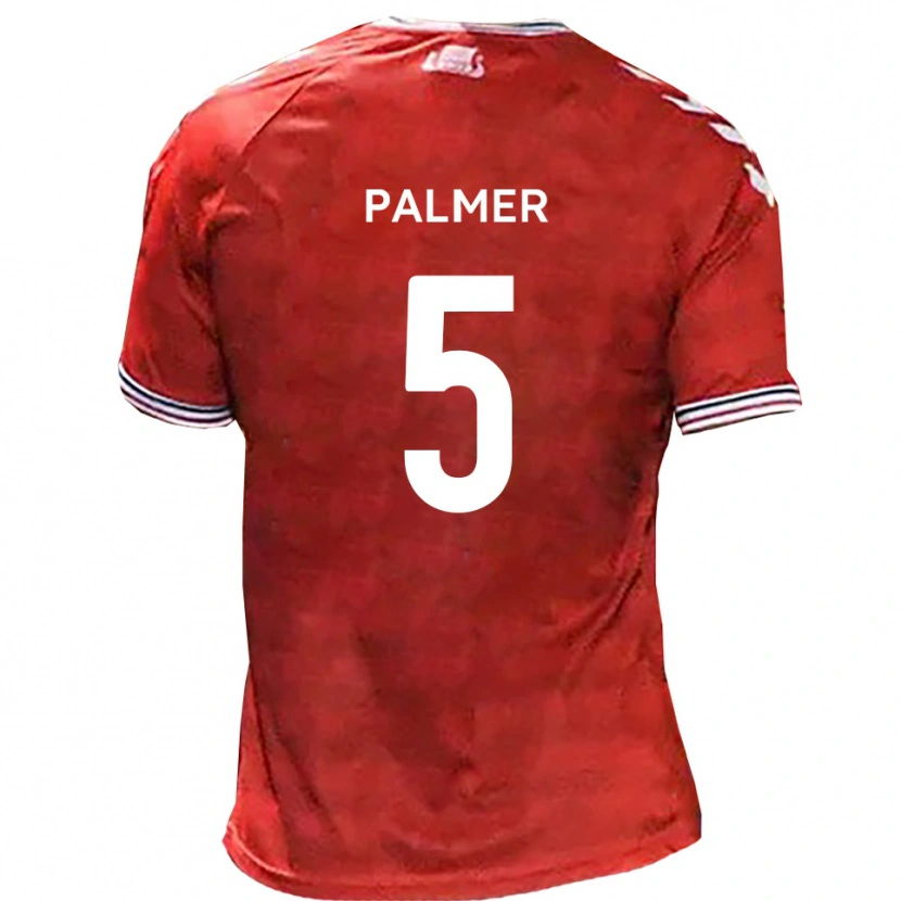 Danxen Mænd Ashley Palmer #5 Rød Hvid Hjemmebane Spillertrøjer 2025/26 Trøje T-Shirt