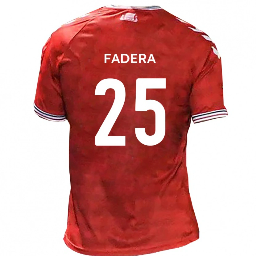 Danxen Mænd Mo Fadera #25 Rød Hvid Hjemmebane Spillertrøjer 2025/26 Trøje T-Shirt