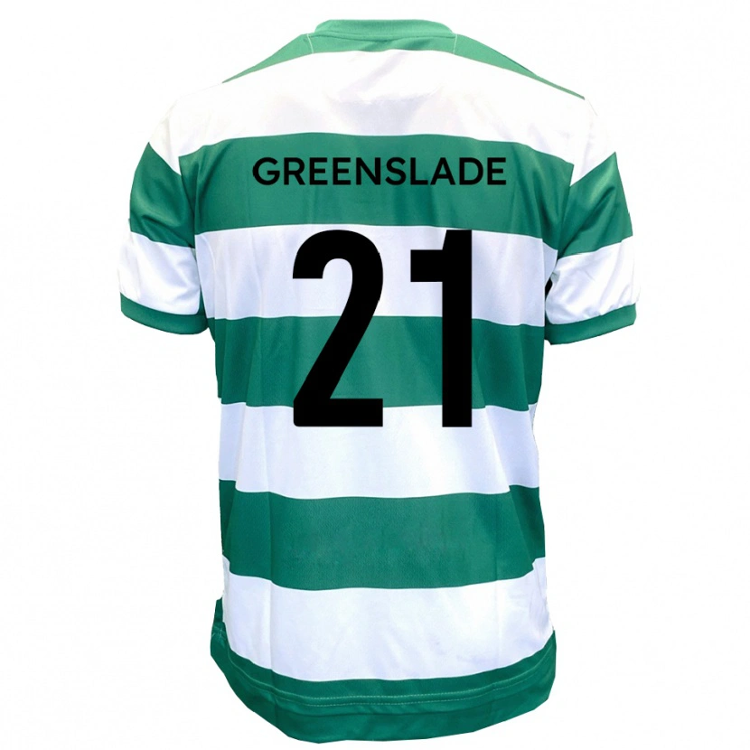 Danxen Mænd Harvey Greenslade #21 Grøn Hvid Hjemmebane Spillertrøjer 2025/26 Trøje T-Shirt