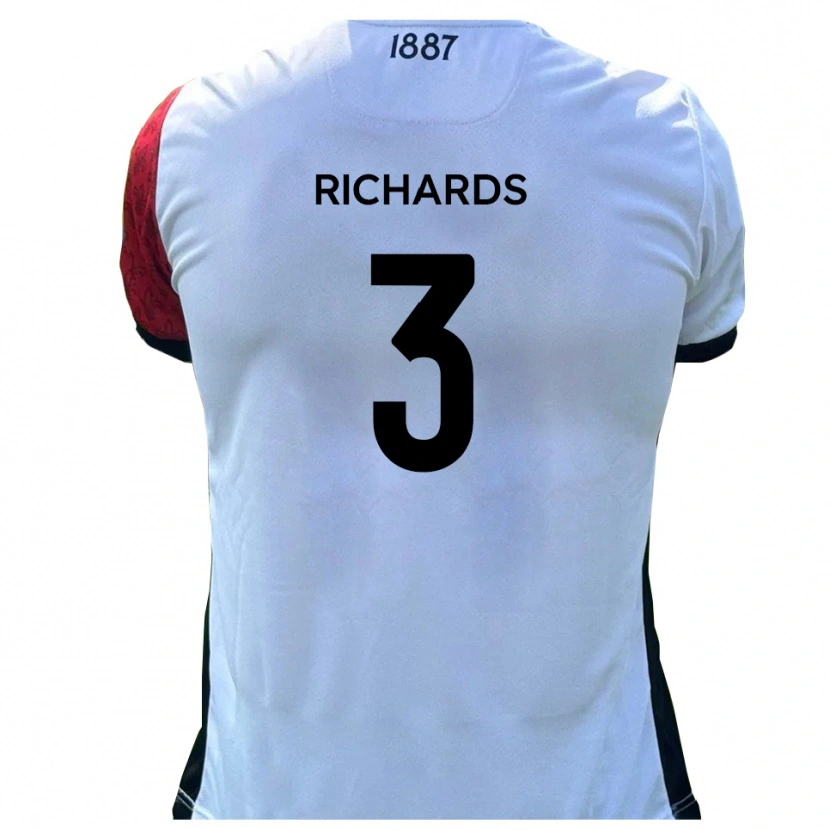 Danxen Mænd Caleb Richards #3 Rød Hvid Hjemmebane Spillertrøjer 2025/26 Trøje T-Shirt