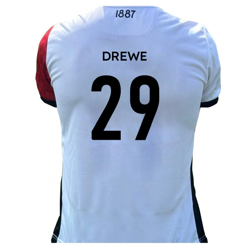 Danxen Mænd Aaron Drewe #29 Rød Hvid Hjemmebane Spillertrøjer 2025/26 Trøje T-Shirt
