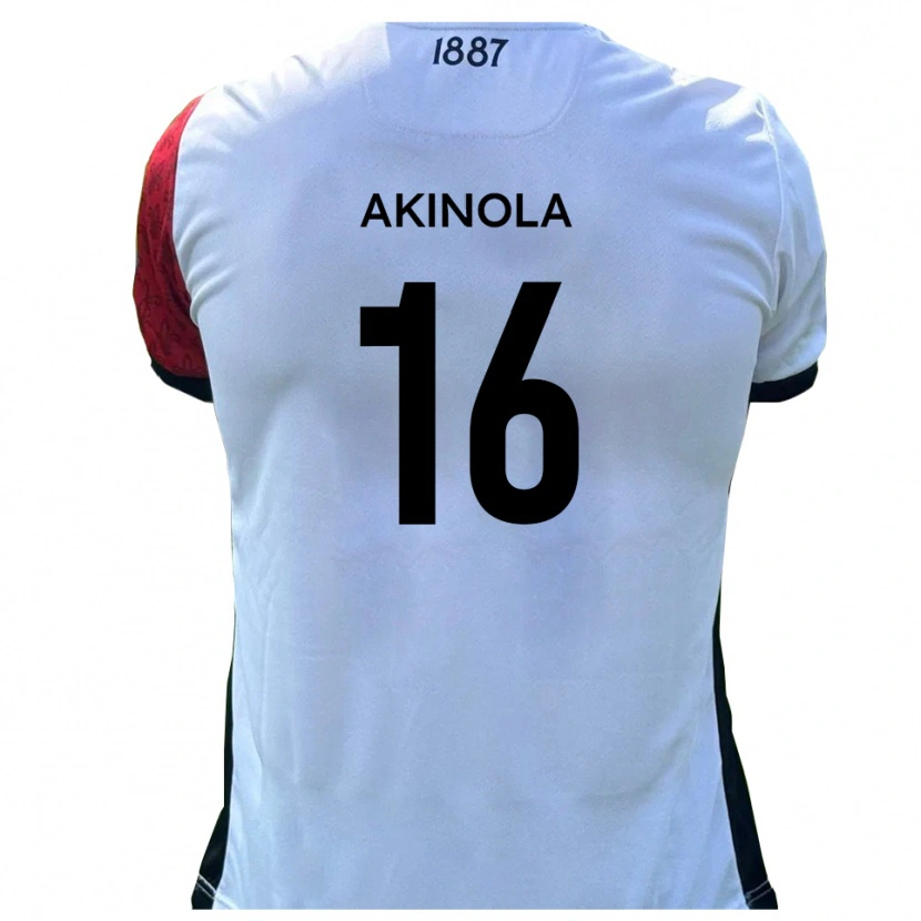 Danxen Mænd Tunji Akinola #16 Rød Hvid Hjemmebane Spillertrøjer 2025/26 Trøje T-Shirt