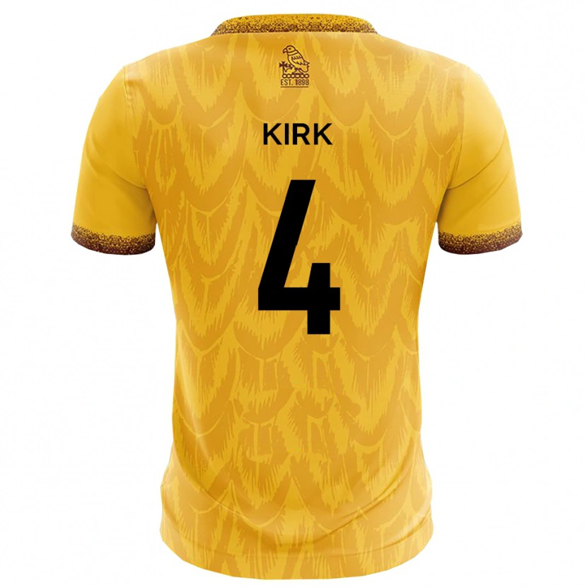 Danxen Mænd Alex Kirk #4 Gul Brun Hjemmebane Spillertrøjer 2025/26 Trøje T-Shirt