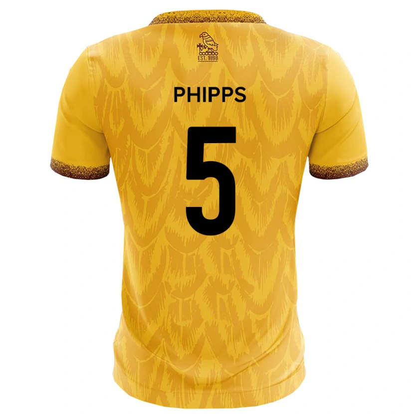 Danxen Mænd Harry Phipps #5 Gul Brun Hjemmebane Spillertrøjer 2025/26 Trøje T-Shirt