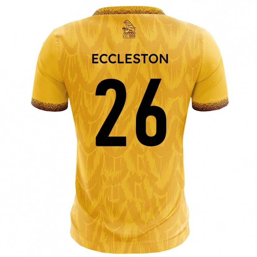 Danxen Mænd Junior Eccleston #26 Gul Brun Hjemmebane Spillertrøjer 2025/26 Trøje T-Shirt