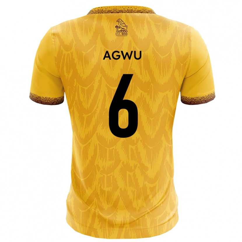 Danxen Mænd Michael Agwu #6 Gul Brun Hjemmebane Spillertrøjer 2025/26 Trøje T-Shirt