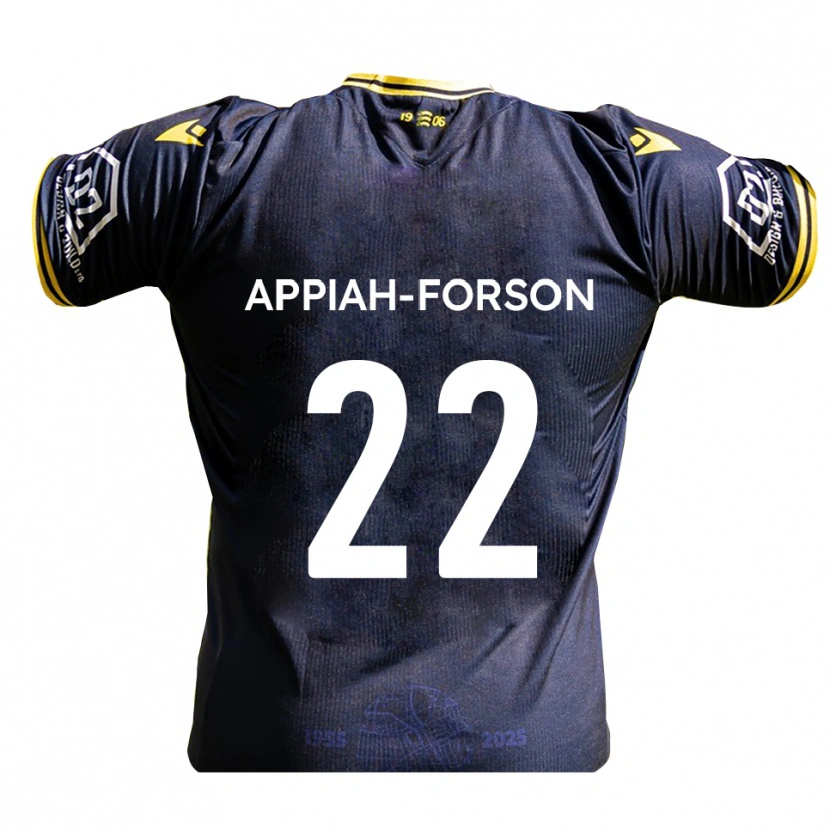 Danxen Mænd Keenan Appiah-Forson #22 Marine Gul Hjemmebane Spillertrøjer 2025/26 Trøje T-Shirt
