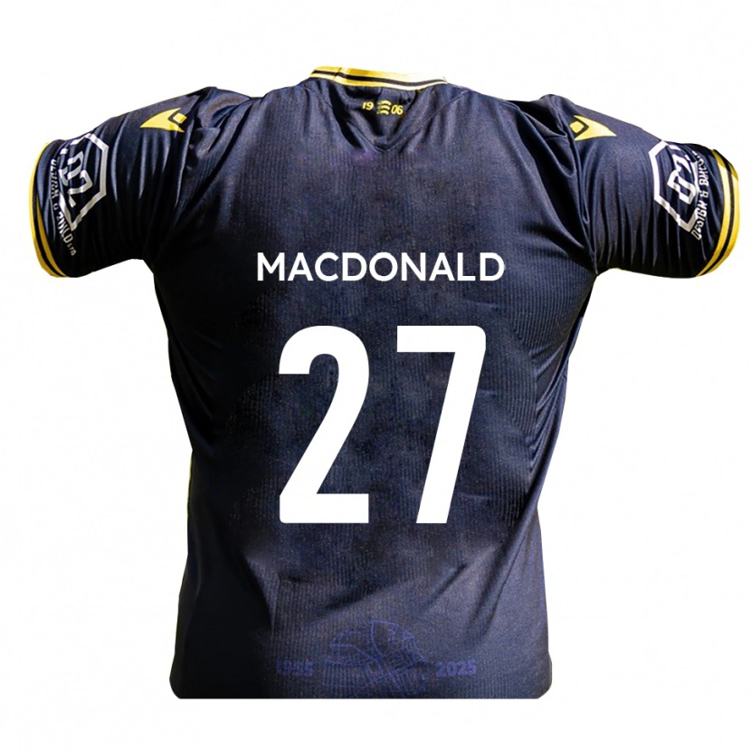 Danxen Mænd Beau Macdonald #27 Marine Gul Hjemmebane Spillertrøjer 2025/26 Trøje T-Shirt