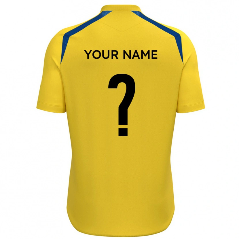 Danxen Mænd Dit Navn #0 Gul Blå Hjemmebane Spillertrøjer 2025/26 Trøje T-Shirt