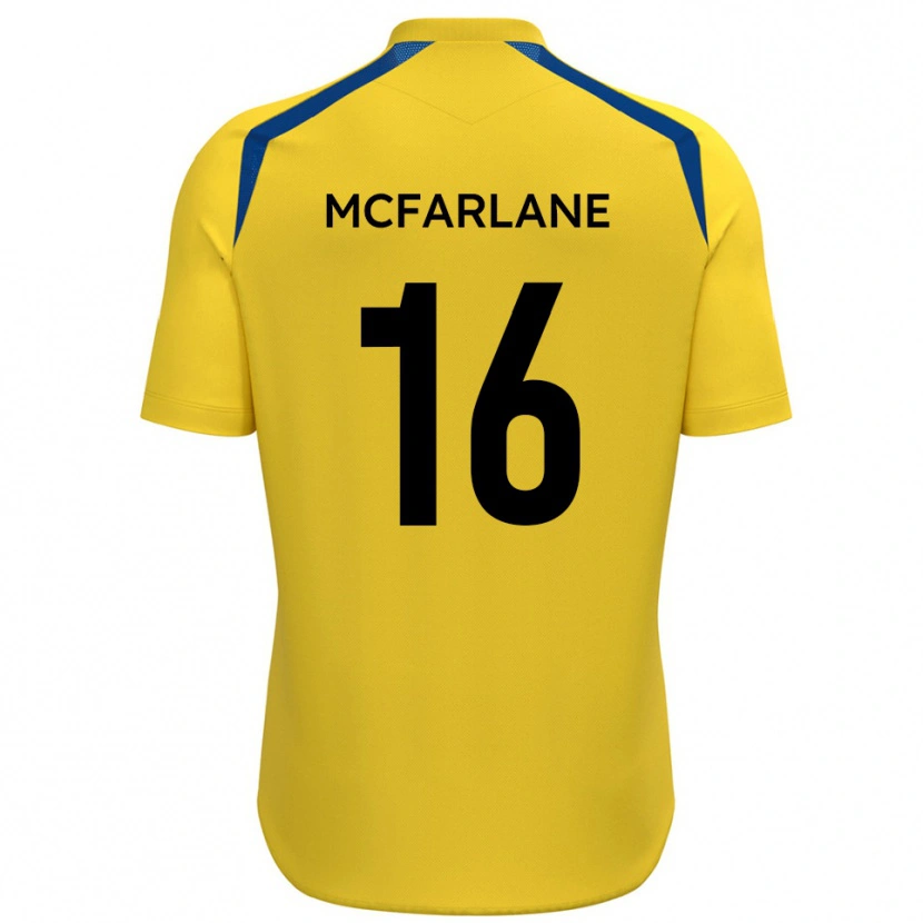 Danxen Mænd Callum Mcfarlane #16 Gul Blå Hjemmebane Spillertrøjer 2025/26 Trøje T-Shirt