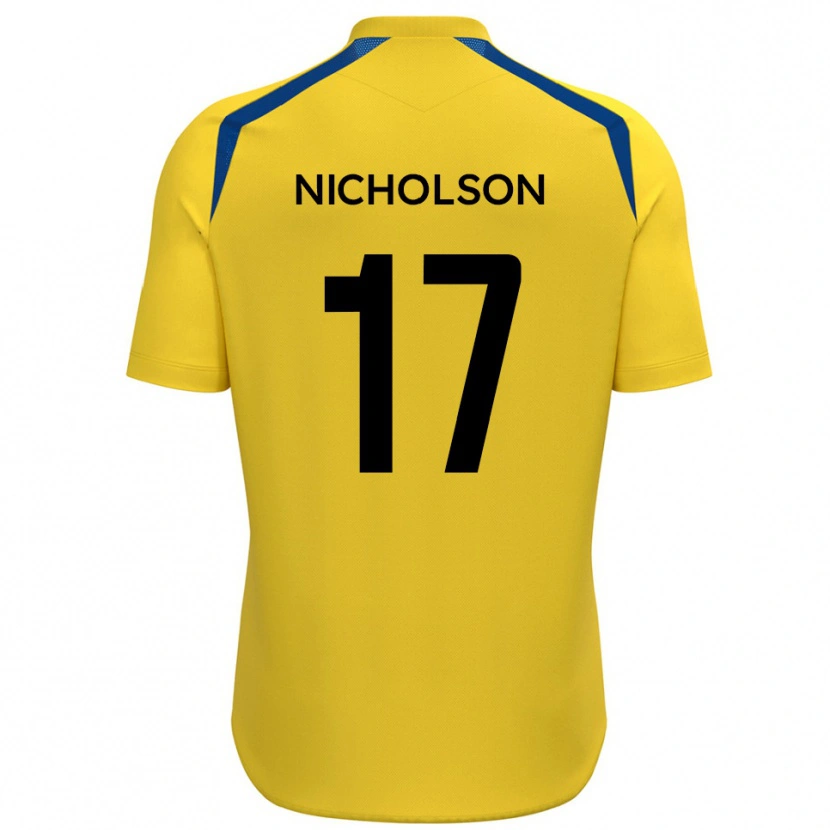 Danxen Mænd Brad Nicholson #17 Gul Blå Hjemmebane Spillertrøjer 2025/26 Trøje T-Shirt