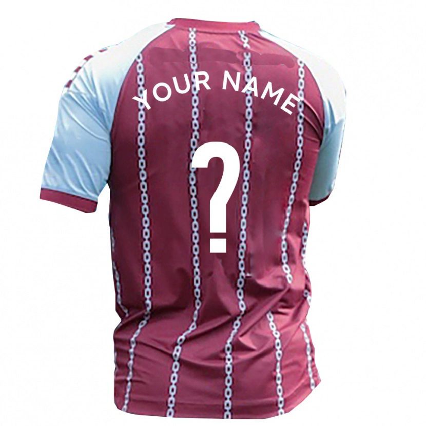 Danxen Mænd Dit Navn #0 Himmelblå Rust Rød Hjemmebane Spillertrøjer 2025/26 Trøje T-Shirt