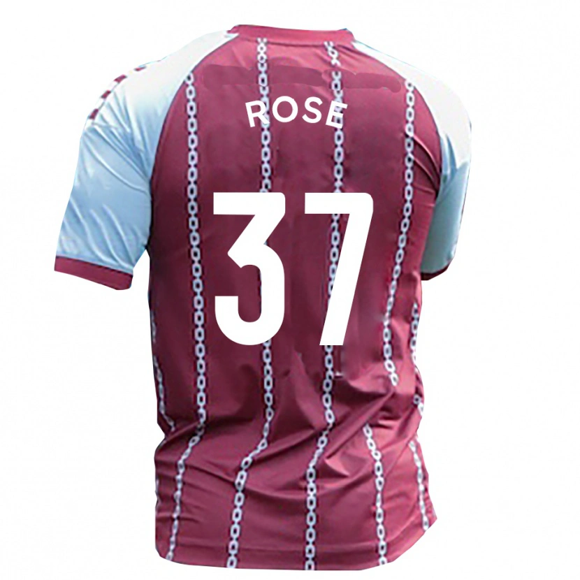 Danxen Mænd Oliver Rose #37 Himmelblå Rust Rød Hjemmebane Spillertrøjer 2025/26 Trøje T-Shirt