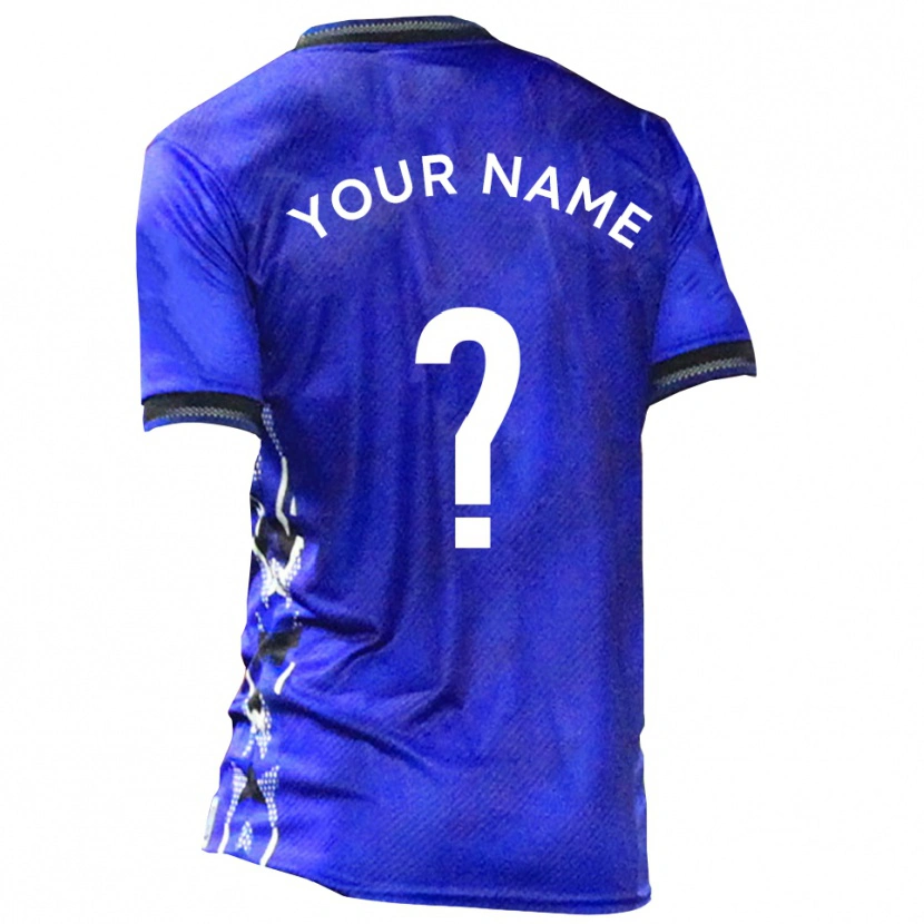 Danxen Mænd Dit Navn #0 Blå Hvid Hjemmebane Spillertrøjer 2025/26 Trøje T-Shirt