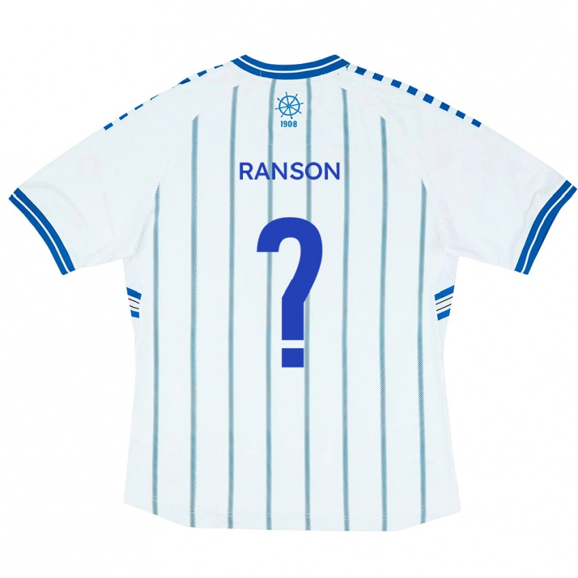 Danxen Mænd Lauren Ranson #0 Hvid Blå Hjemmebane Spillertrøjer 2025/26 Trøje T-Shirt