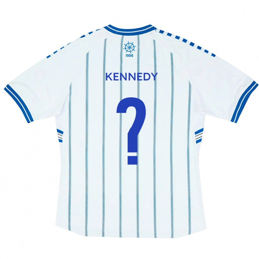 Danxen Mænd Leo Kennedy #0 Hvid Blå Hjemmebane Spillertrøjer 2025/26 Trøje T-Shirt