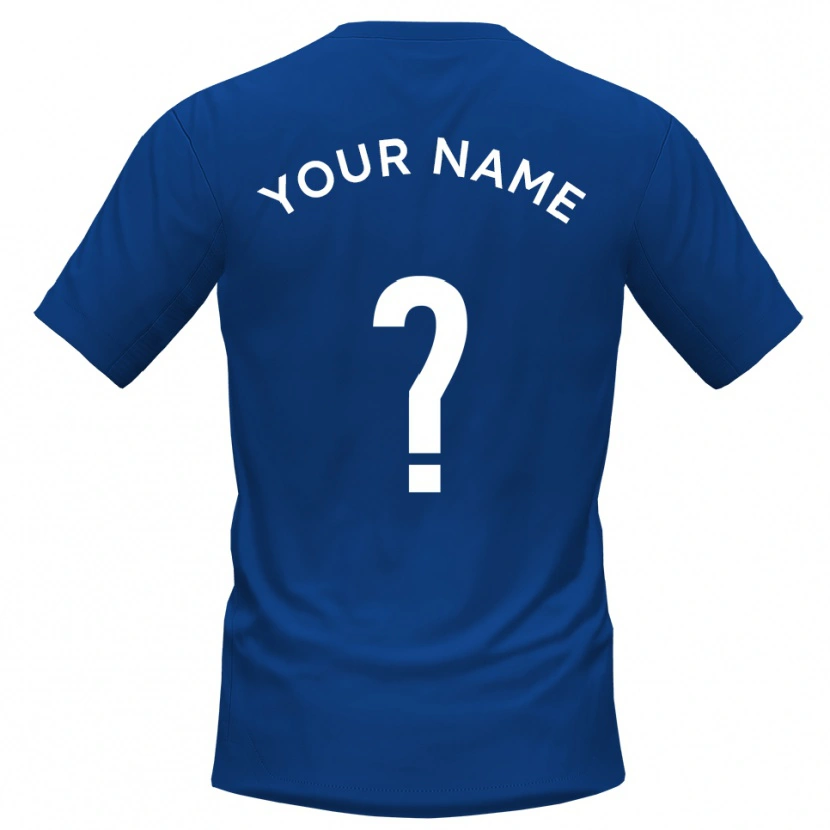 Danxen Mænd Dit Navn #0 Blå Hvid Hjemmebane Spillertrøjer 2025/26 Trøje T-Shirt