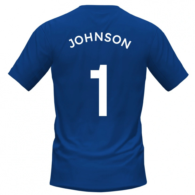 Danxen Mænd Sam Johnson #1 Blå Hvid Hjemmebane Spillertrøjer 2025/26 Trøje T-Shirt