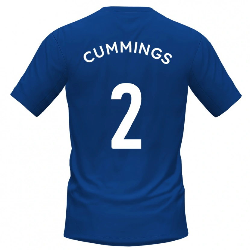 Danxen Mænd Jo Cummings #2 Blå Hvid Hjemmebane Spillertrøjer 2025/26 Trøje T-Shirt