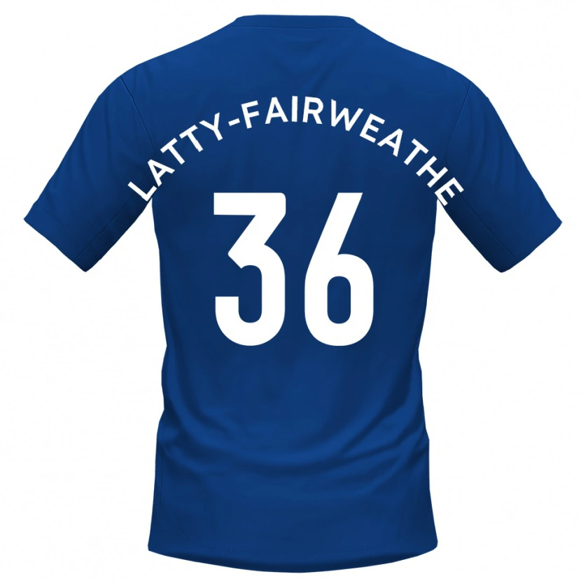 Danxen Mænd Thierry Latty-Fairweather #36 Blå Hvid Hjemmebane Spillertrøjer 2025/26 Trøje T-Shirt