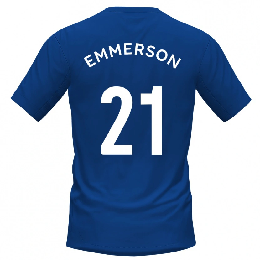 Danxen Mænd Zak Emmerson #21 Blå Hvid Hjemmebane Spillertrøjer 2025/26 Trøje T-Shirt