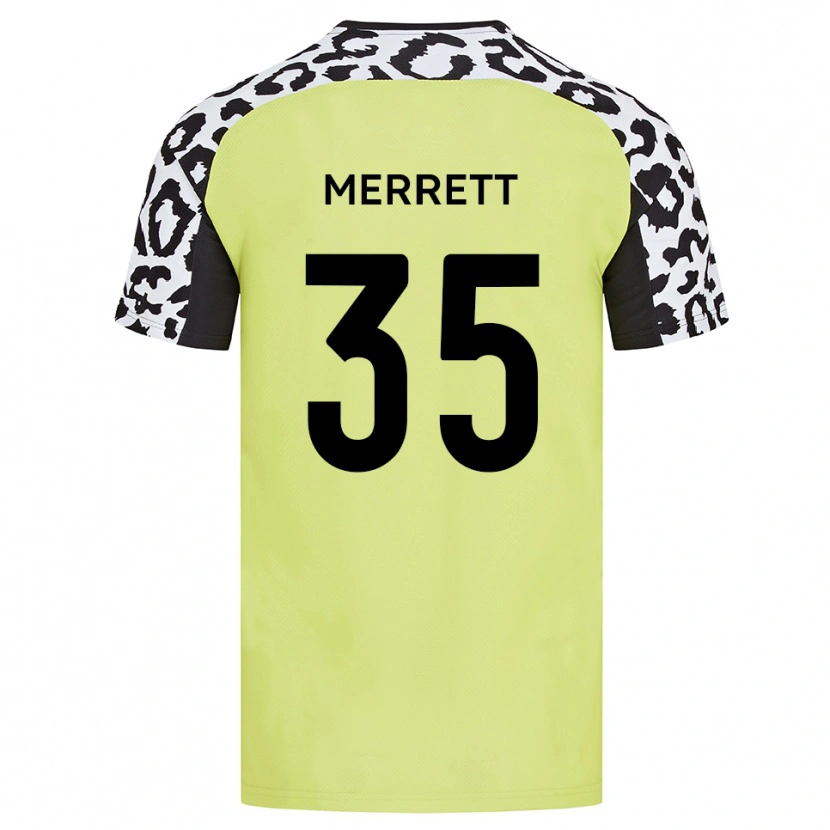 Danxen Mænd William Merrett #35 Fluorescerende Gul Hjemmebane Spillertrøjer 2025/26 Trøje T-Shirt