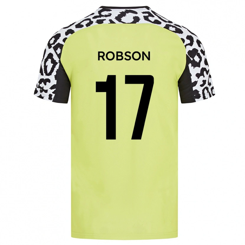 Danxen Mænd Jamie Robson #17 Fluorescerende Gul Hjemmebane Spillertrøjer 2025/26 Trøje T-Shirt