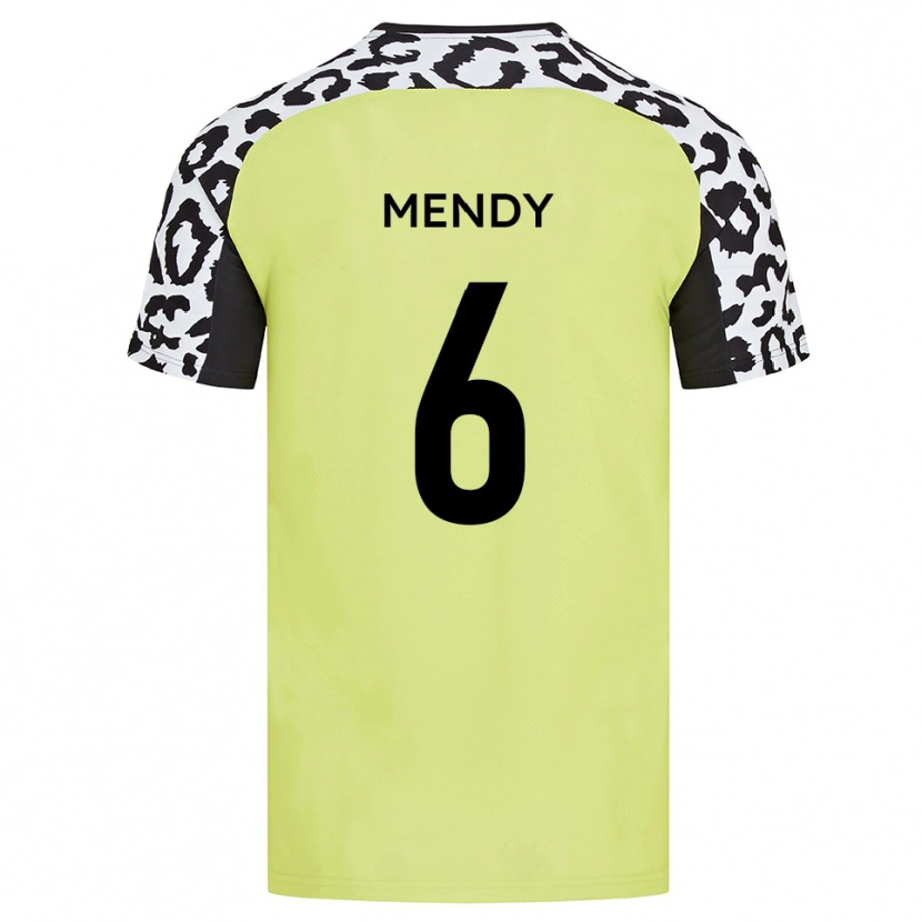 Danxen Mænd Laurent Mendy #6 Fluorescerende Gul Hjemmebane Spillertrøjer 2025/26 Trøje T-Shirt