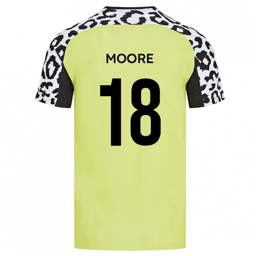 Danxen Mænd Isaac Moore #18 Fluorescerende Gul Hjemmebane Spillertrøjer 2025/26 Trøje T-Shirt