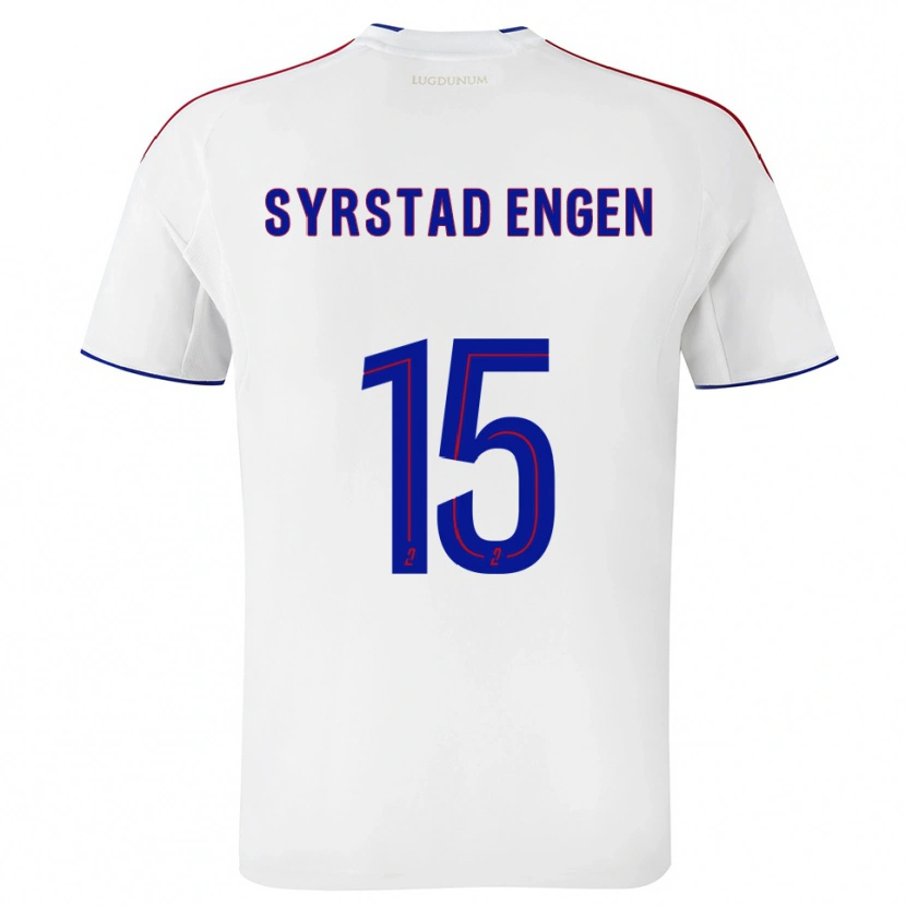Danxen Mænd Ingrid Syrstad Engen #15 Hvid Rød Hjemmebane Spillertrøjer 2025/26 Trøje T-Shirt