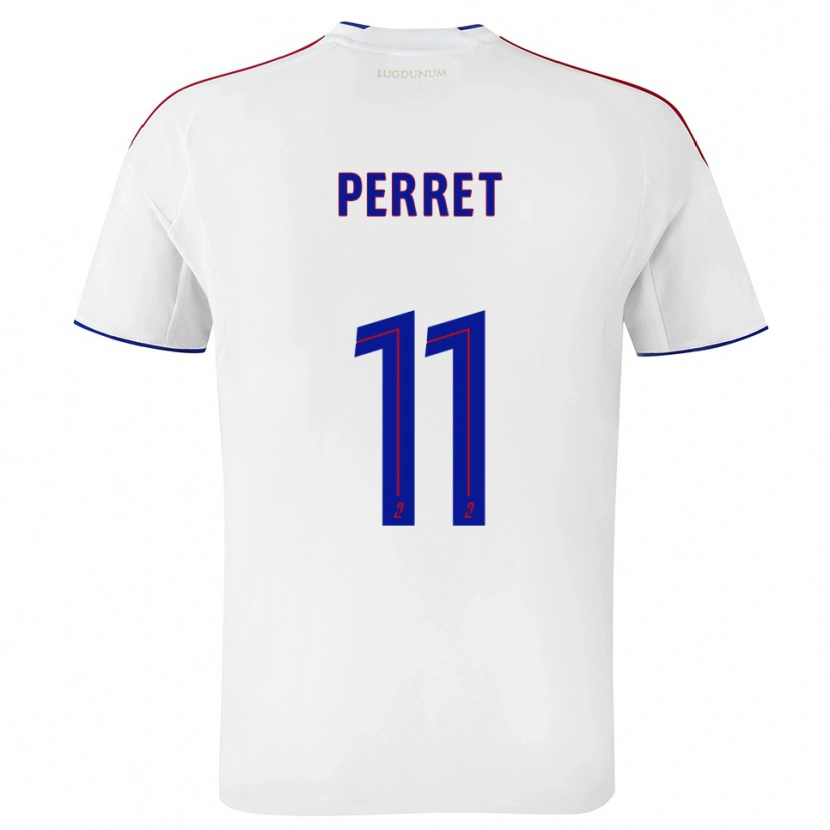 Danxen Mænd Romain Perret #11 Hvid Rød Hjemmebane Spillertrøjer 2025/26 Trøje T-Shirt