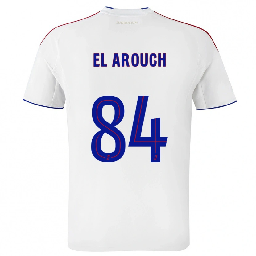 Danxen Mænd Mohamed El Arouch #84 Hvid Rød Hjemmebane Spillertrøjer 2025/26 Trøje T-Shirt