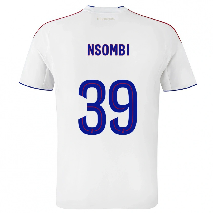 Danxen Mænd Gael Nsombi #39 Hvid Rød Hjemmebane Spillertrøjer 2025/26 Trøje T-Shirt