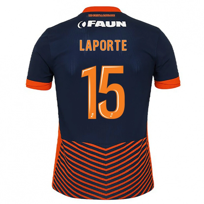 Danxen Mænd Julien Laporte #15 Midnatsblå Orange Hjemmebane Spillertrøjer 2025/26 Trøje T-Shirt