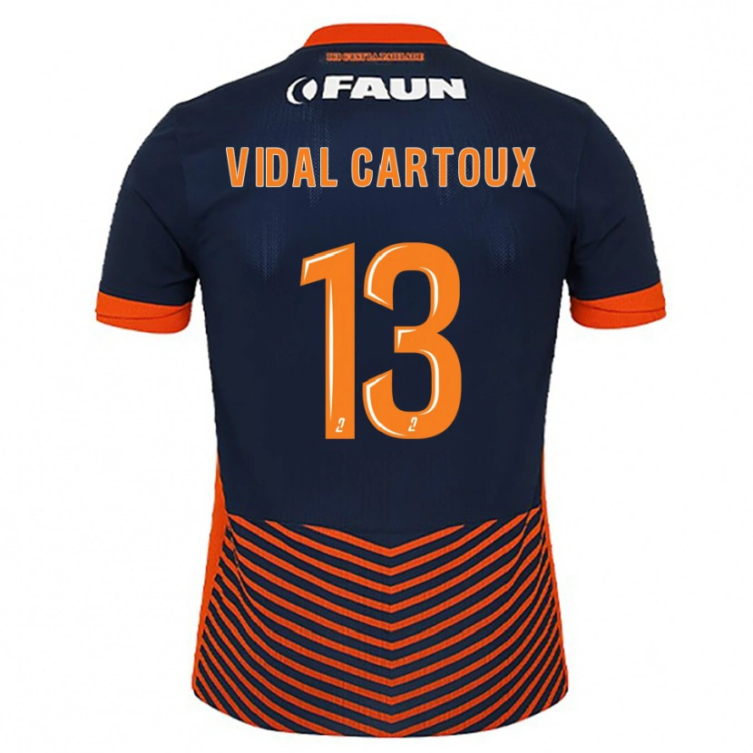Danxen Mænd Noah Vidal-Cartoux #13 Midnatsblå Orange Hjemmebane Spillertrøjer 2025/26 Trøje T-Shirt