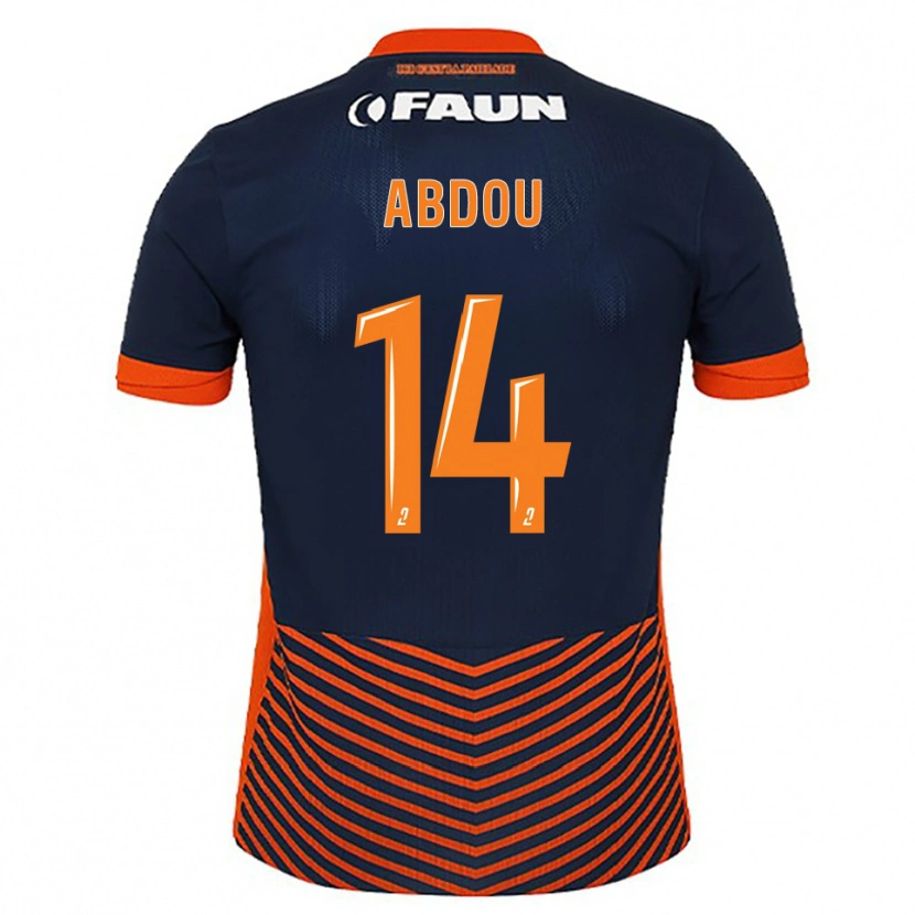 Danxen Mænd Mathias Abdou #14 Midnatsblå Orange Hjemmebane Spillertrøjer 2025/26 Trøje T-Shirt