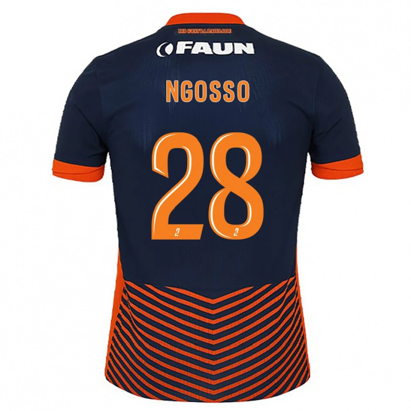 Danxen Mænd Glenn Ngosso #28 Midnatsblå Orange Hjemmebane Spillertrøjer 2025/26 Trøje T-Shirt