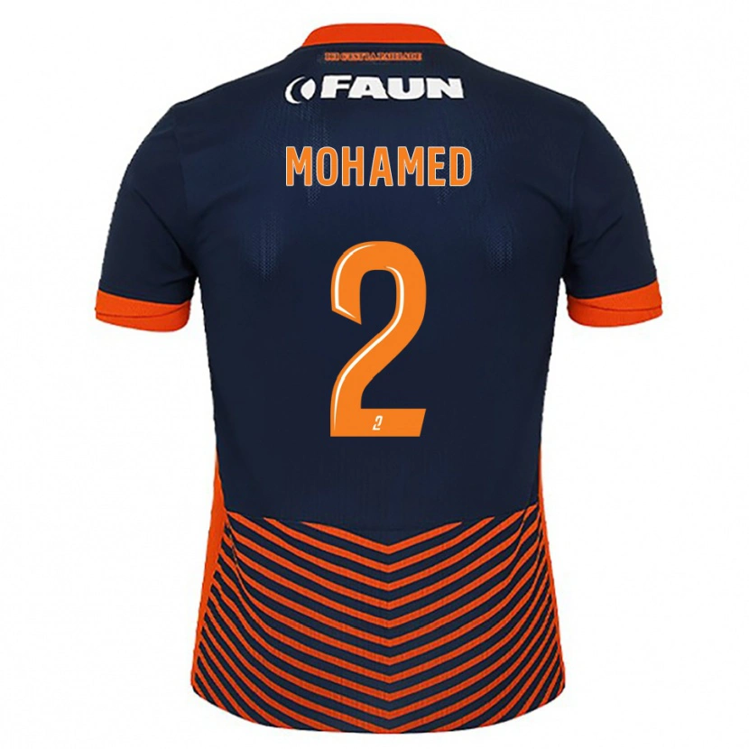 Danxen Mænd Isyak Mohamed #2 Midnatsblå Orange Hjemmebane Spillertrøjer 2025/26 Trøje T-Shirt